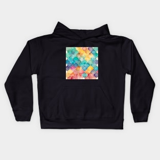 Watercolor Mosaic Pattern Kids Hoodie